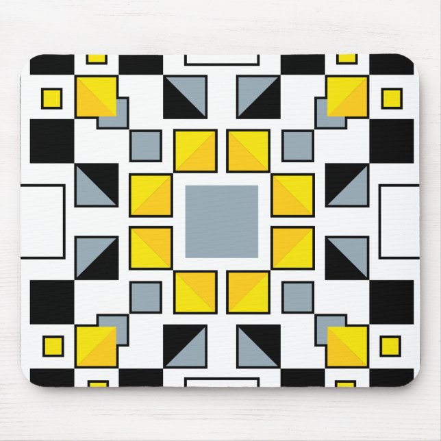 Modern Geometric Quilt Pattern Art  Mouse Pad (Front)