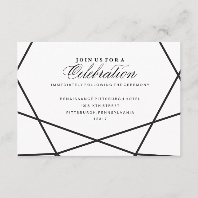 Modern Geometric Reception Card (Front)