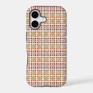 Modern geometric red Amber squares pattern