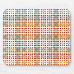 Modern geometric red Amber squares pattern Mouse Pad