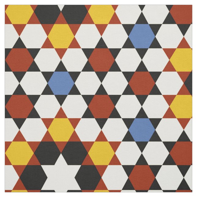 Modern Geometric Retro Hexagons Pattern #7 Fabric (Swatch)