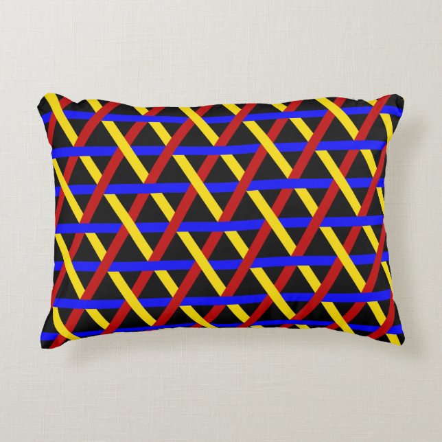 Modern Geometric Retro Hexagons Pattern Decorative Cushion (Front)