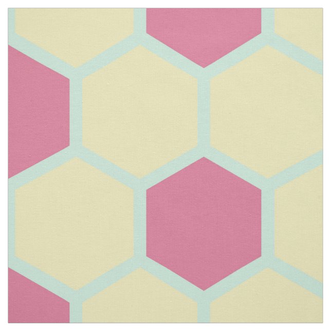 Modern Geometric Retro HoneyComb Pattern Fabric (Swatch)