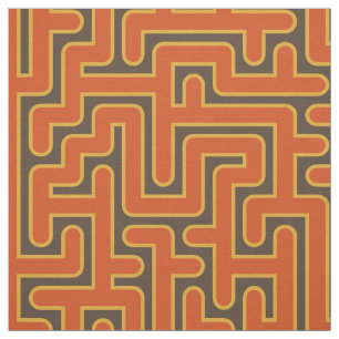 Modern Geometric Retro Maze Pattern #2 Fabric