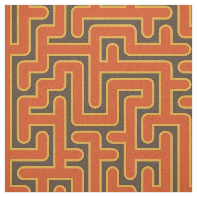 Modern Geometric Retro Maze Pattern #2 Fabric (Swatch)