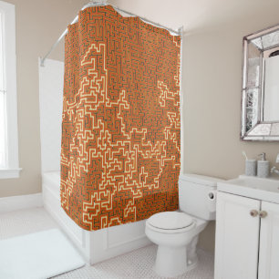 Modern Geometric Retro Maze Pattern #2 Shower Curtain