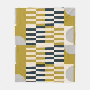 Modern geometric, retro Scandinavian pattern Fleece Blanket