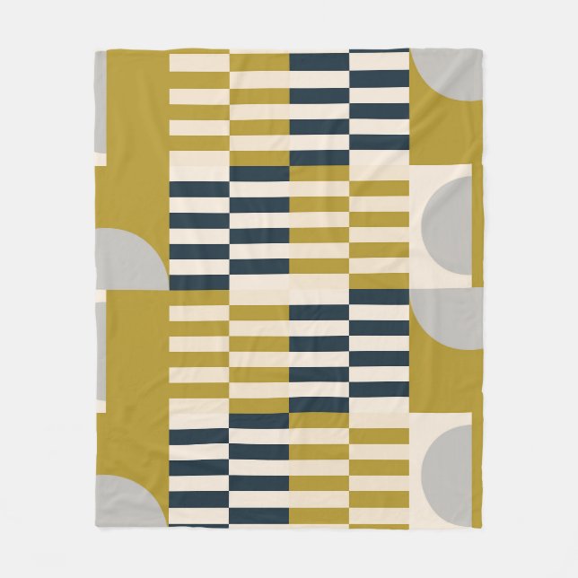 Modern geometric, retro Scandinavian pattern Fleece Blanket (Front)