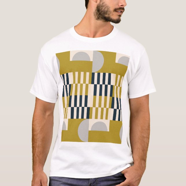 Modern geometric, retro Scandinavian pattern T-Shirt (Front)