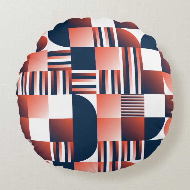 Modern geometric seamless pattern round cushion (Front)