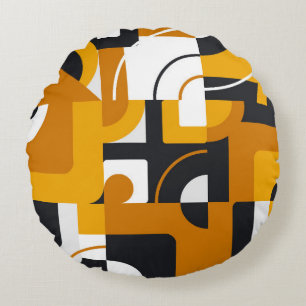 Modern geometric seamless pattern round cushion