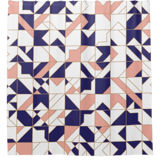 Modern geometric seamless pattern shower curtain (Front)