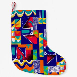 Modern geometric seamless pattern small christmas stocking