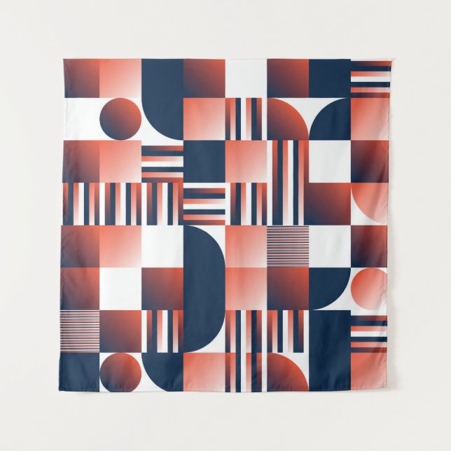 Modern geometric seamless pattern tapestry (Front)