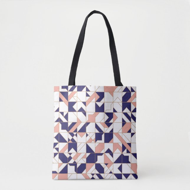 Modern geometric seamless pattern tote bag (Front)