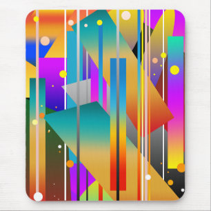 Modern Geometric Shapes Abstract Pattern  Mouse Pad