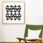 Modern Geometric Shapes Art in Black and White Poster<br><div class="desc">Mid Century Modern Geometric Art Design Poster in Black and White</div>