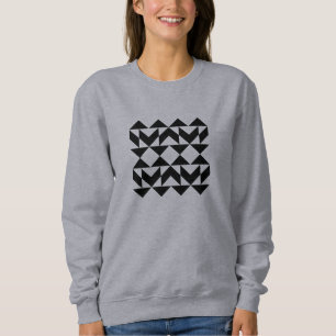 Modern Geometric Shapes Art in Black and White   Sweatshirt