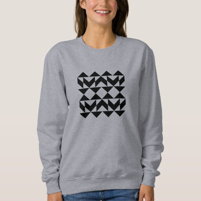 Modern Geometric Shapes Art in Black and White   Sweatshirt (Front)