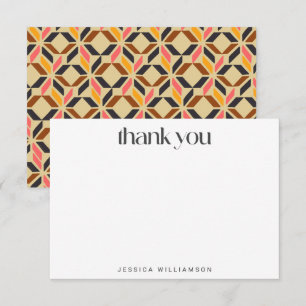Modern Geometric Shapes Black Yellow Bridal Shower Thank You Card