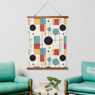 Modern Geometric Shapes Hanging Tapestry