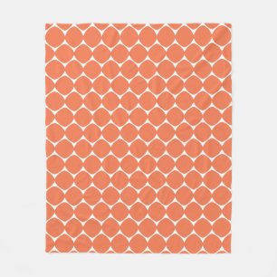 Modern Geometric Shapes Pattern in Orange Fleece Blanket