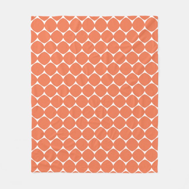 Modern Geometric Shapes Pattern in Orange   Fleece Blanket (Front)