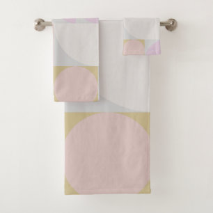 Modern Geometric Shapes Pattern in Winter Pastels Bath Towel Set