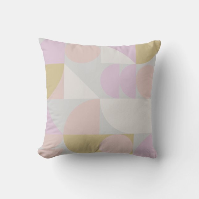 Modern Geometric Shapes Pattern in Winter Pastels Cushion (Front)