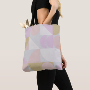 Modern Geometric Shapes Pattern in Winter Pastels Tote Bag