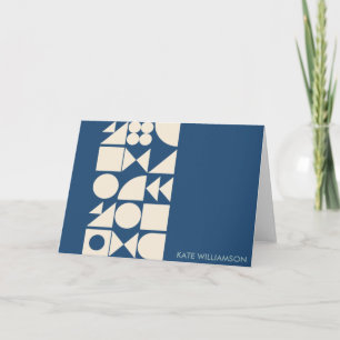 Modern Geometric Shapes Personalised Bold Blue Card