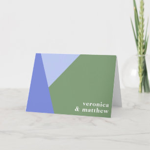 Modern Geometric Shapes Purple Green Personalised Note Card