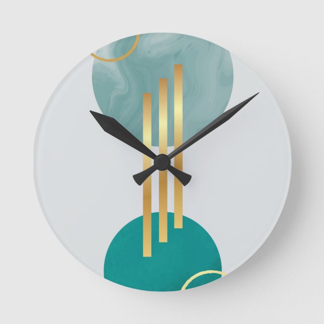 Modern geometric shapes round clock (Front)