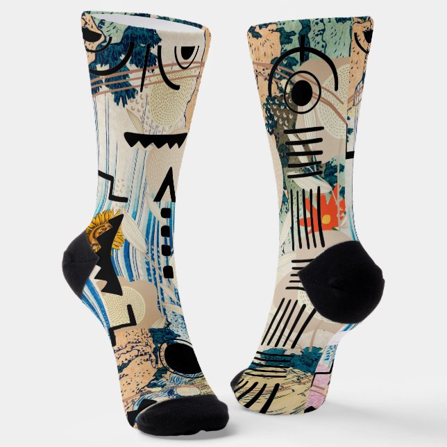 Modern Geometric Shapes  Socks (Angled)