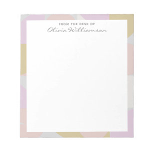 Modern Geometric Shapes Winter Pastel Personalised Notepad