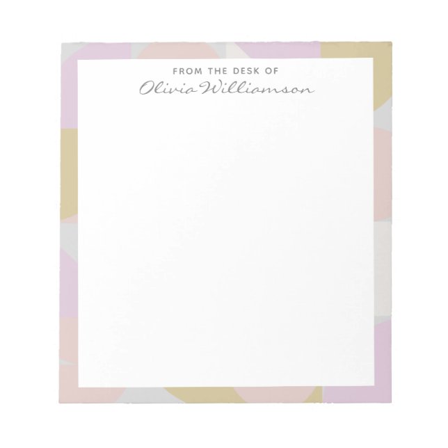 Modern Geometric Shapes Winter Pastel Personalised Notepad (Front)