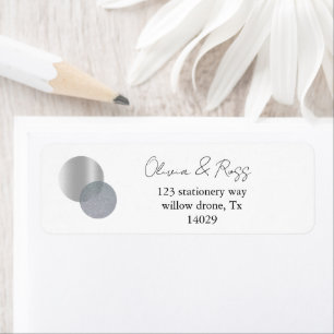 Modern Geometric   Silver Return Address Label
