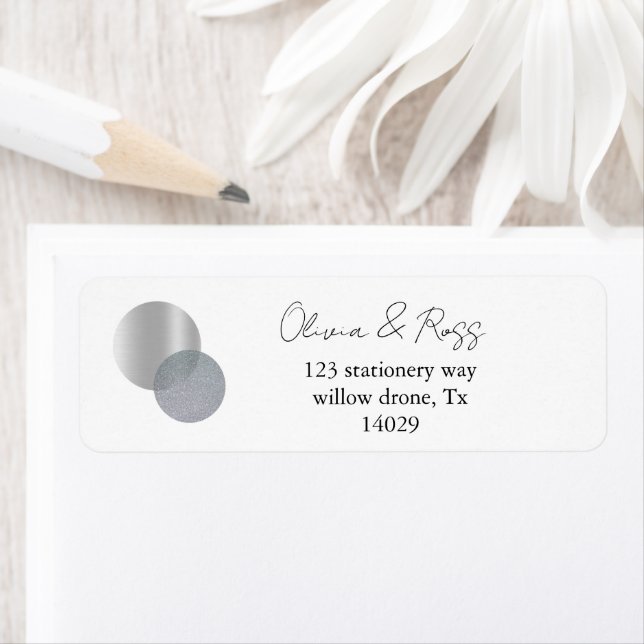 Modern Geometric | Silver Return Address Label (Insitu)