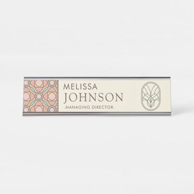 Modern Geometric Skincare Office Name Plate (Front)