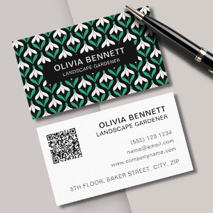 Modern Geometric Snowdrop Business Card