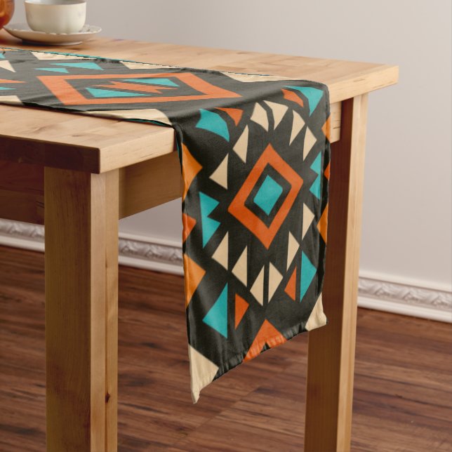Modern Geometric Southwest Style  Short Table Runner (In Situ)