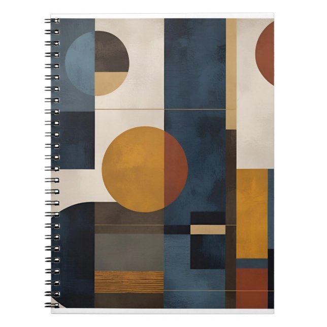 Modern Geometric Spiral Notebook – Minimalist Abst (Front)