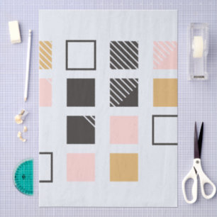 Modern Geometric Square Pattern Tissue Paper
