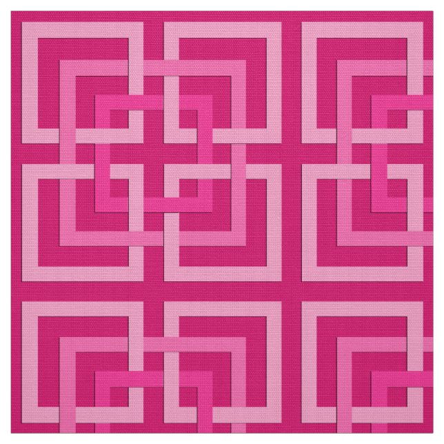 Modern Geometric Squares, Fuchsia and Light Pink Fabric (Swatch)