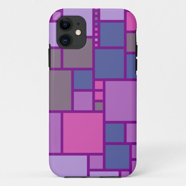 Modern Geometric Squares | Pink Purple Blue Case-Mate iPhone Case (Back)