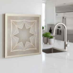 Modern Geometric Starburst Pat#28 Greige ID1192 Ceramic Tile
