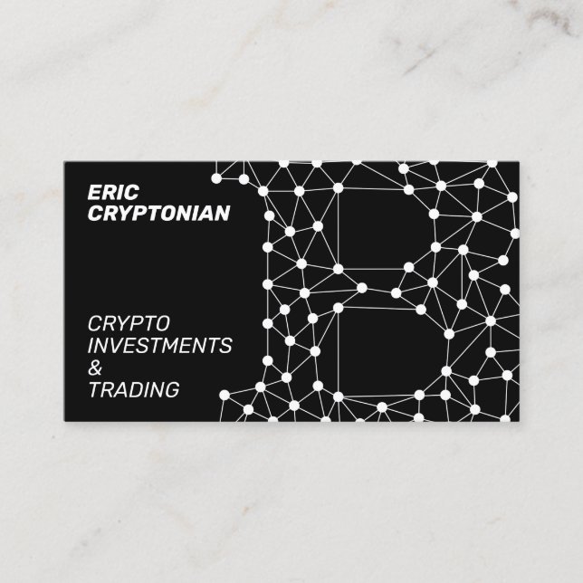 Modern geometric style crypto  business card (Front)