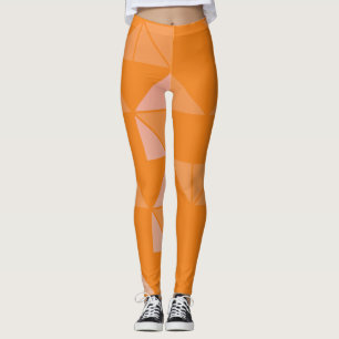 Modern Geometric Style on Saffron Design Leggings