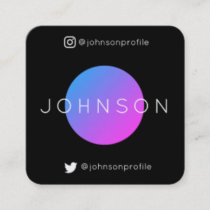 Modern geometric style with QR code black edit Square Business Card