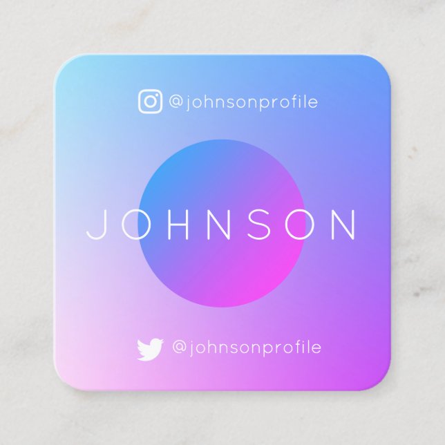 Modern geometric style with QR code gradient Square Business Card (Front)